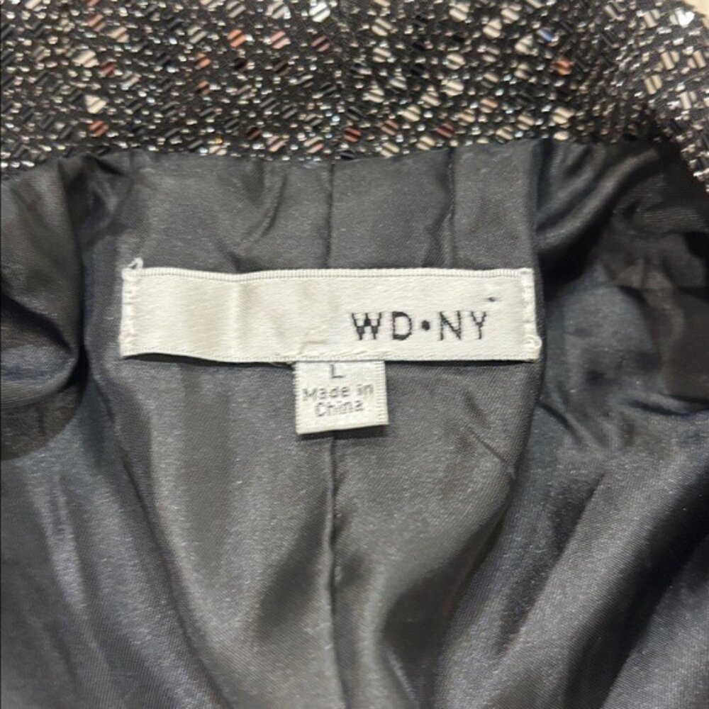 WD.NY Black Sequin Blazer size Large holiday part new years eve - Picture 3 of 7